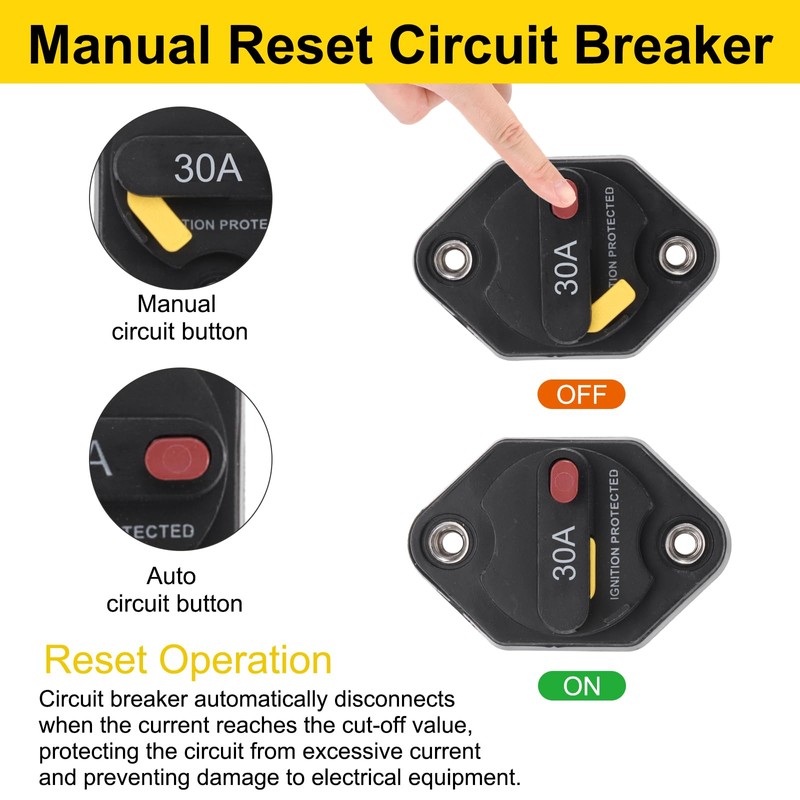 DMiotech 30A Circuit Breaker, 12-32V DC Automotive Inline Fuse Holders