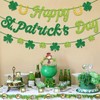 GULWAT Glitter Happy St. Patricks Day Banner Pre-Assembly Spring Shamrock