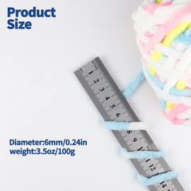 Plush Chenille Chunky Yarn, 100g/99.2 g Chunky Chenille Yarn for Crocheting, Crocheting Plush Soft Yarn for Scarf Gloves for Hand Knitting Bulky Velvet Blanket DIY Christmas Gifts (Macaron)