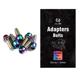 CNCLOL MTB Brake Caliper bolts,Bike Brake Caliper bolts M6x18mm Steel alloy,Rainbow