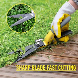 Byhagern Upgraded Grass Shears, Hand Grass Clippers, Grass Trimming Shears for Garden, Lawn Edges
