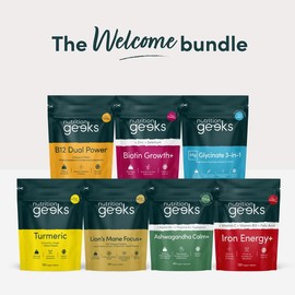 The Welcome Bundle - Nutrition Geeks - 7 of the Best Selling Supplements - Vegan, Award-Winning - Made in UK