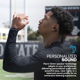 JLab JLab Flex Open Earbuds, Black, Clip-on Cuff Design, Wireless Open-Ear Audio Freedom Effortless Fit, Safe Listening, Bluetooth Multipoint, Customize with The App