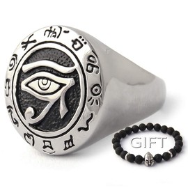 BAVIPOWER Wedjat Eye of Horus God of Egypt Ring for Men 316L Stainless Steel Ancient Egyptian jewelry (12)