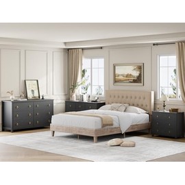 CABIHOME 5 Drawer Dresser for Bedroom, 45'' Tall Dresser, Chest of Drawers, Wooden Chest with Clothes Storage Cab