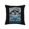 Baptized in 2024 Shirt Bible Verse for Christian Baptism Throw