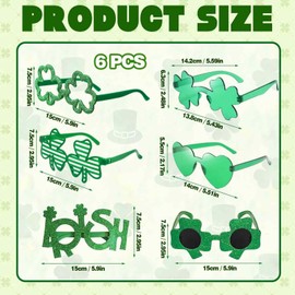 St. Patrick's Day Party Pack: 6-Piece Leprechaun Costume Accessory Set with Green Sunglasses for Kids & Adults