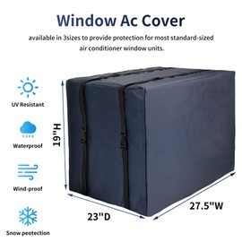 Qualward Window Air Conditioner Cover for Outside Unit, AC Covers for Outdoor Window Large Size - 27.5"W x 23"D x 19"H Inches, Blue