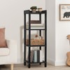 HOOBRO Small Bookcase, Industrial Style Bookshelf for Narrow Spaces, 4-Tier