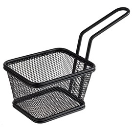 APS Snackholder 40626 Serving Frying Basket, Snack Basket, Stainless Steel, 10 x 8.5 x 6.5 cm, Black