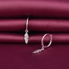 Yumilok Womens Mens 925 Sterling Silver Creative Feather Hoops Earrings