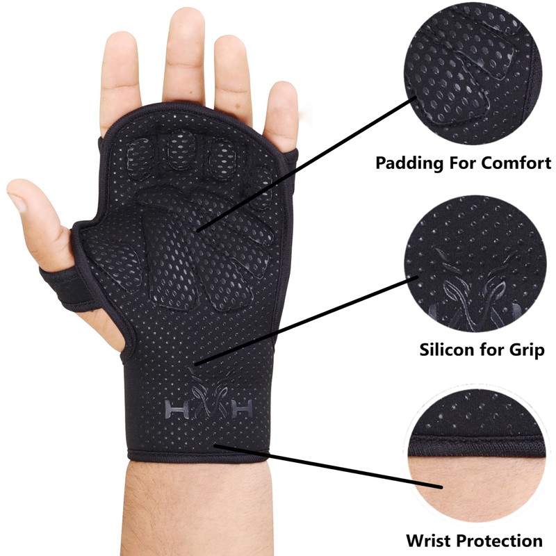 HMH Sports Gym Gloves - Weight Lifting Gloves with Adjustable
