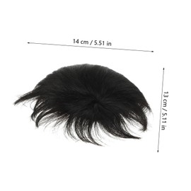 Healeved Black Human Hairpiece for Men Comfortable Hair Extensions Stylish Toupee Replacement for Hair Loss for Daily Wear Sports Special Occasions