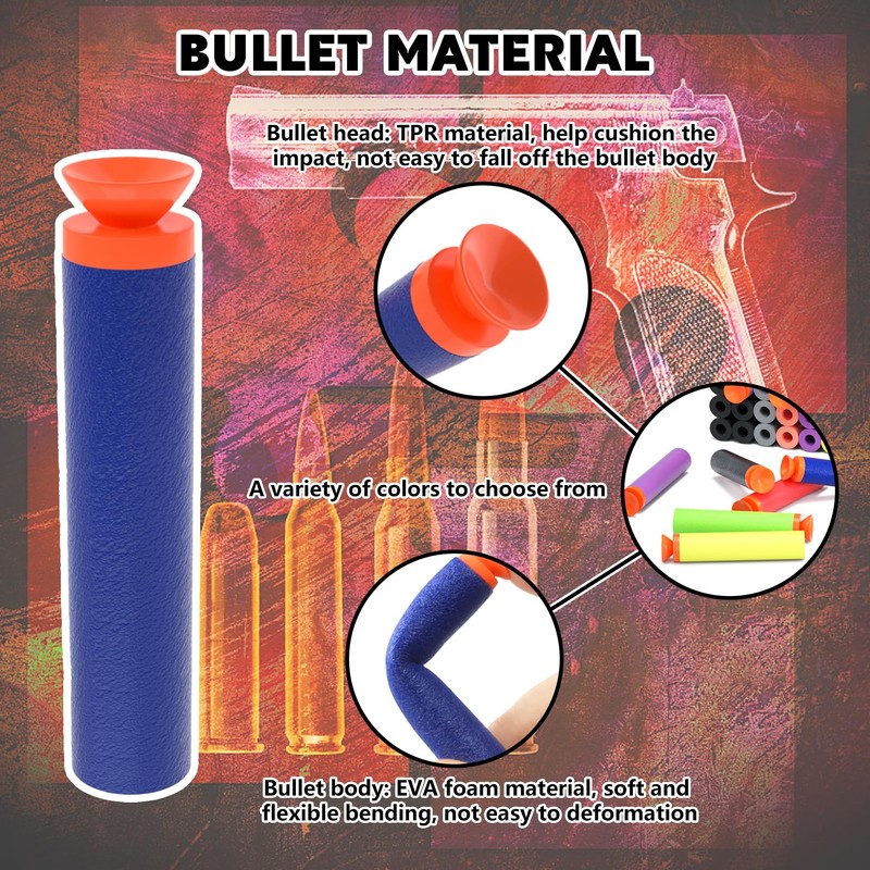 BOROLA 100 Round Suction Cup Sponge Darts Compatible with Toy