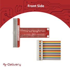 AZDelivery 5 x 40 Pins GPIO Breakout Board and Compatible Ribbon Cable Compatible with Raspberry Pi