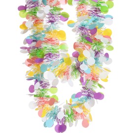 Chuangdi 39 ft Easter Tinsel Garlands Decorations Colorful Easter Eggs Metallic Twist Tinse Garland Glitter Spring Hanging Tinsel Ornament for Party Tree Mantle Door Indoor Outdoor Holiday