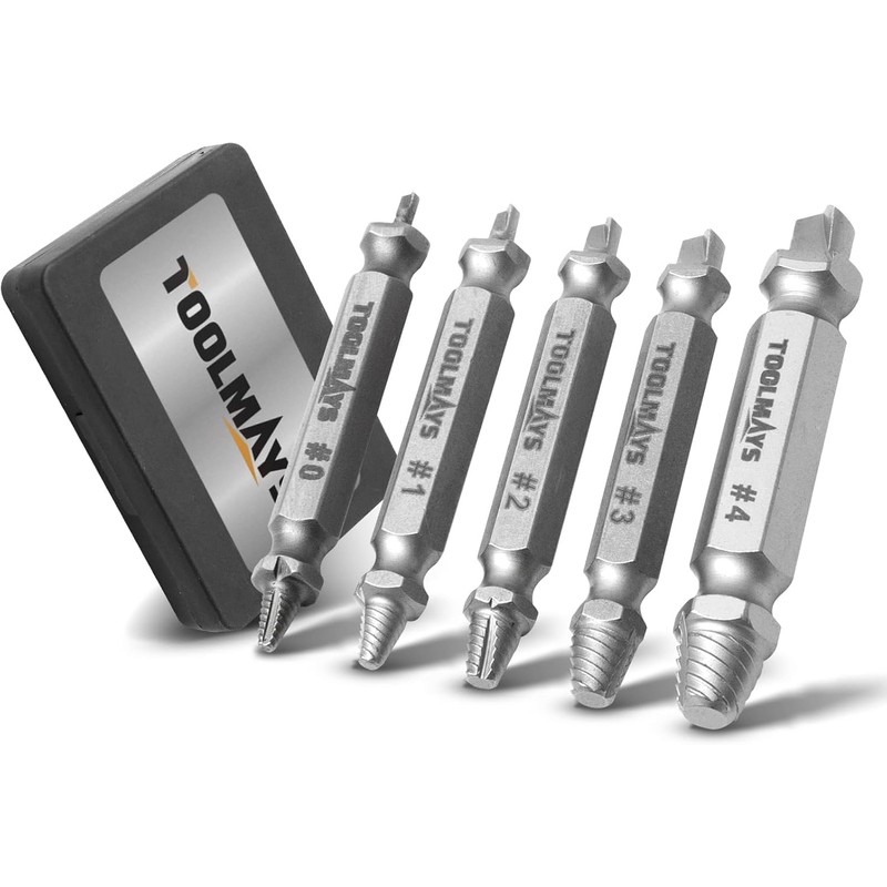 TOOLMAYS Screw Extractor Set, 5 Pieces Left Extractor Set, Max.