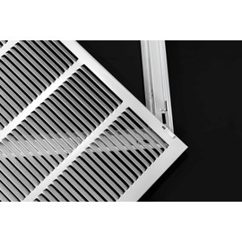Air Flow Decor 24" x 12" Steel Return Air Filter Grille | HVAC Vent Cover Grill for Sidewall and Ceiling | Air Return Vent Covers, White 1" Filter (NOT Included). Outside Dimensions: 25.75"W x 13.75"H