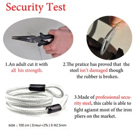 Aspensport TSA Lock, Travel, Luggage, Suitcase, Cable Lock, Combination Lock with Steel Cable Silver