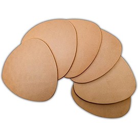 Brute Strength - Full grain leather coasters - Natural - Semi-round - 6 pcs - Ovale coaster for glass - Coasters for drinks - includes holder