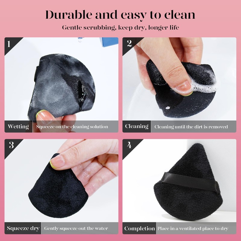 BEAKEY 12pcs Powder Puff Face Powder Triangle Makeup Puff Loose