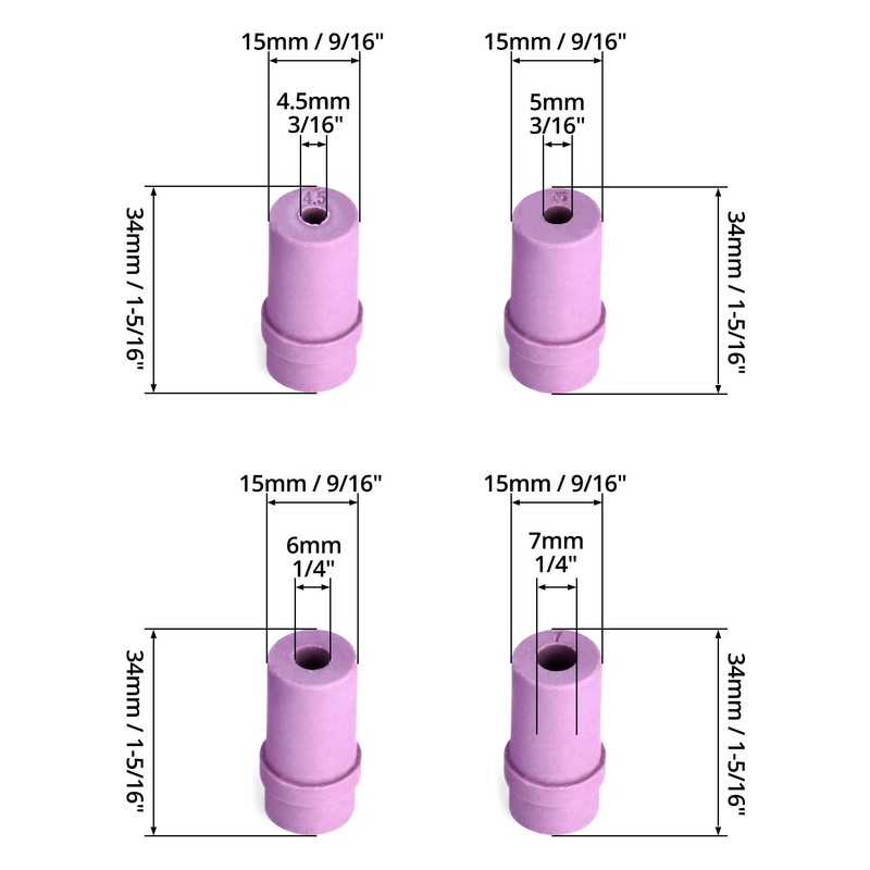 QWORK 4.5, 5, 6, 7 mm Ceramic Nozzles for Sandblasting