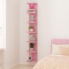 LitaEther Versatile 7 Tier Wall Shelf Unit,Pink Lack Wall Shelf,Display