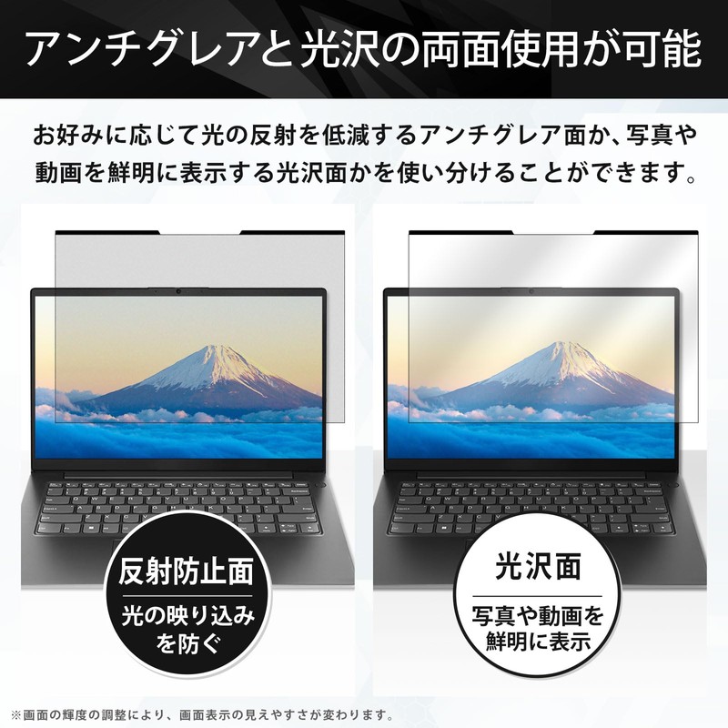 Lifeinnotech 14インチ (16:10) マグネット式 覗き見防止フィルター プライバシーフィルター 液晶保護フィルム ブルーライトカット (マグネットシート幅6mmタイプ) アンチグレア