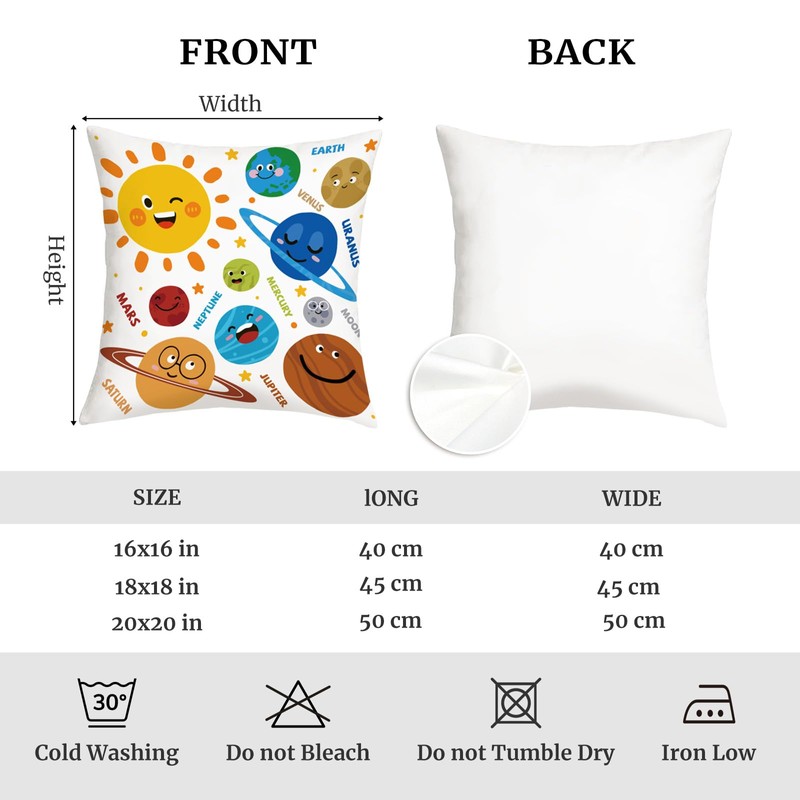 Joymaison 18x18 Set of 4 Kids Reading Corner Throw Pillow