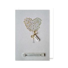 Diamond Wedding Card 60th Wedding Anniversary Card for Diamond Wedding Appliqué 17 x 11 cm