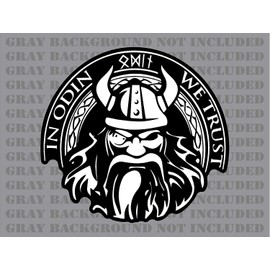 in Odin We Trust Thor Vikings Norse Vinyl Decal (2 Pack 5")