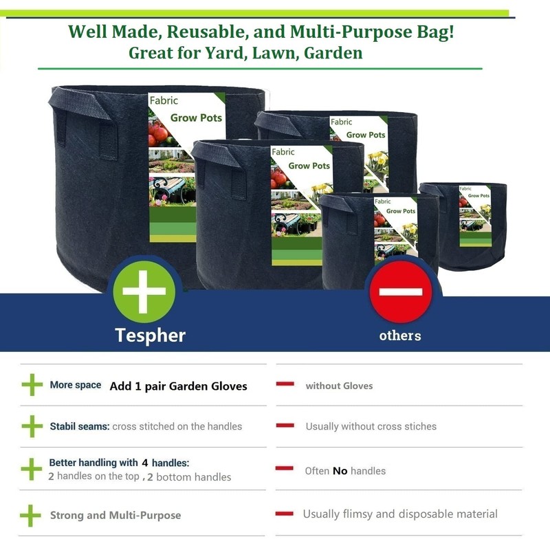 200 Gallon Large Raised Garden Bed Bag (50x24 inch) Big