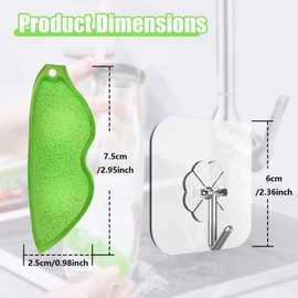 Beans Shaped Bottle Cleaning Sponge, 6 Pcs Reusable Bottle Cleaning Sponge, Heat Resistance Bottle Sponge Bean for Inside Cleaning (Green)
