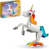 LEGO Creator 3-in-1 Enchanting Unicorn Building Set - Transformable into Seahorse and Peacock, Includes Rainbow Animal Figures, Perfect Unicorn Gift for Grandchildren, Girls, and Boys, Buildable Toy (Set 31140)