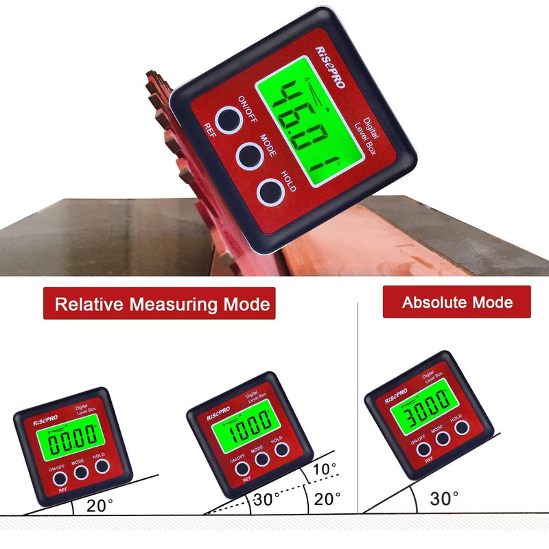 RISEPRO Digital Level Box Angle Gauge Protractor Inclinometer Bevel Box