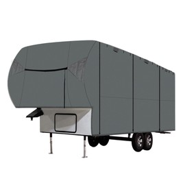 WFLNHB 29-33 Foot Upgraded 5th Wheel RV Cover Motorhome RV Camper 4 Layers Top with 2pcs Extra Long Straps