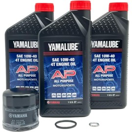 Yamaha Viking 700/ Viking VI 700 (2014-2024) all Models Oil Filter Change Kit Yamaha Part# 5GH-13440-80-00 and 3 Quarts High Performance LUB-10W40-FS-12