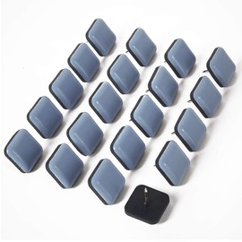 GINOYA Teflon Furniture Sliders, 20pcs 1inch Square Furniture Glides with Nail for Carpet Tile Hardwood (Grayish Blue)