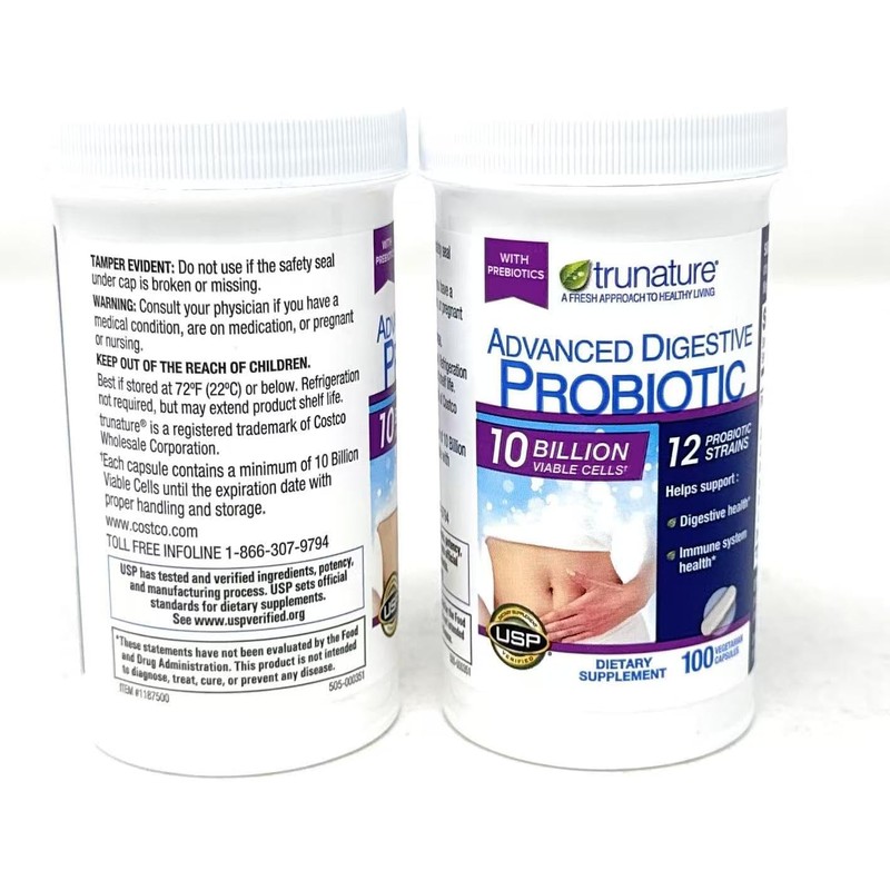 Trunature Digestive Probiotic Capsules, Healthy Immune System 2Pack (100 Count)