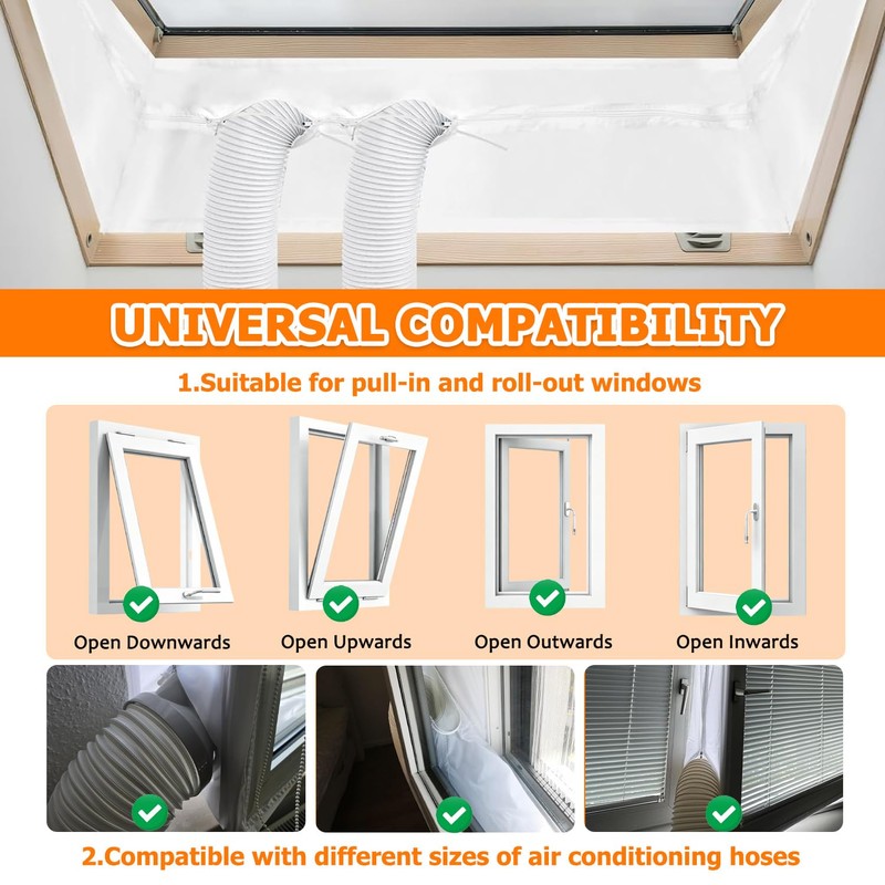 HUAREW 400CM(157") Portable Air Conditioner Window Seal Kit