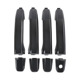 LDMINDA 4PCS Exterior Door Handle 23236150 Repalcement for 2014-2019 Chevy Silverado GMC Sierra 1500 2500 3500 HD Black Painted Outside Door Handles Front Rear Driver & Passenger