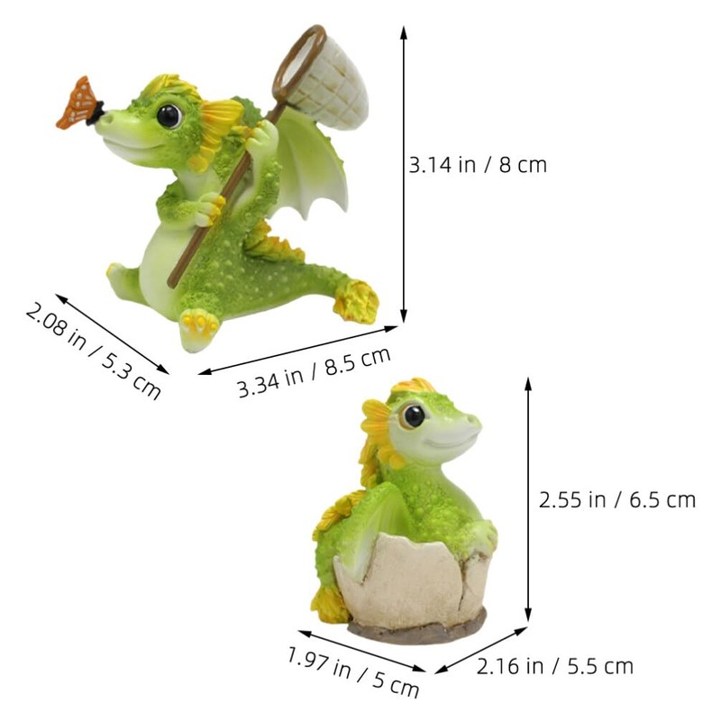 SUPVOX Resin Dragon Garden Statue Small Dragon Figurine for Garden