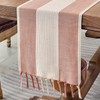 KKTECH Cotton Linen Table Runner, Hand-Tassels for Dining Table, Elegant