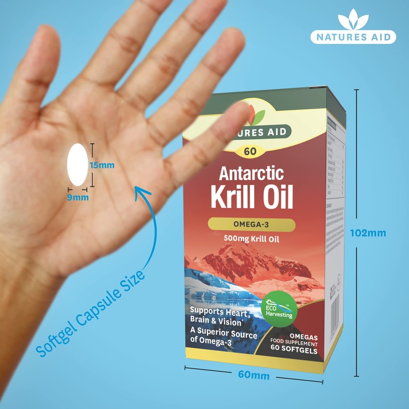 Natures Aid 500mg Krill Oil Capsules - Pack of 60