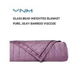 YnM Exclusive Cooling Weighted Blanket, Smallest Compartments with Glass Beads, Bed Blanket for One Person of 140lbs, Ideal for Twin/Full Bed (48x72 Inches, Pounds, Fuchsia)