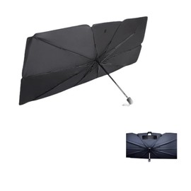 Foldable Car Windshield Sunshade Umbrella, 5-Layer UV Block Coating, Fiberglass Skeletons, Anti-Puncture System, Universal Size for Auto Sedan, SUV Wind Shiel