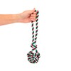 Petface Tri-Coloured Rope Ball Christmas Dog Toy with Handle (Pack