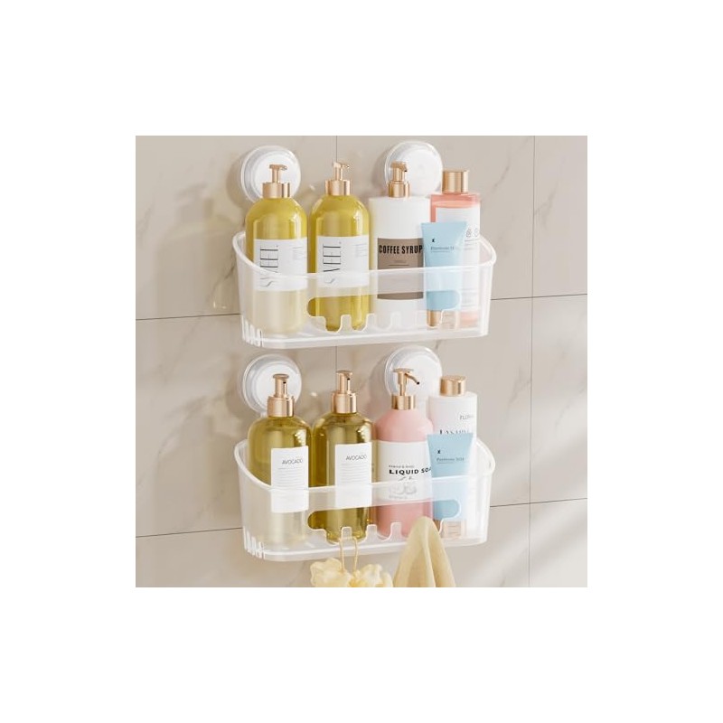 TAILI Shower Caddy Suction Cup, Heavy Duty Bathroom Organizer, Removable