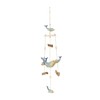 Deco 79 Ceramic Whale Handmade Ombre Windchime with Driftwood and