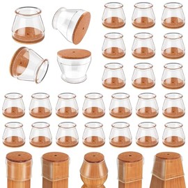 Ansible 24 Piezas Protectores para Patas de sillas, Silicona Antideslizantes para Muebles，Protección el Suelos Duros，Almohadilla de Fieltro，Pequeño (Ajuste 23-33mm)